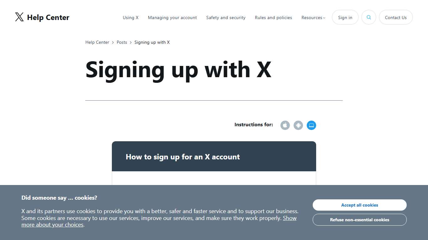How to sign up for X and create a new X account